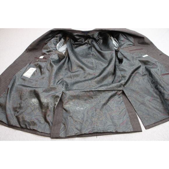 Jos A Bank 1905 Blazer Mens 44L Brown Microcheck 100% Wool Washington - Picture 4 of 11